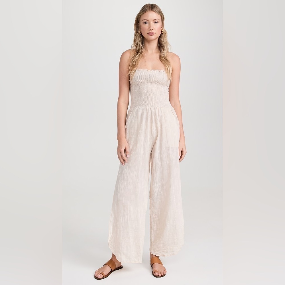 Peixoto (Anthropologie) âHarrietâ Strapless Smocked Jumpsuit â Sz S (NWT)